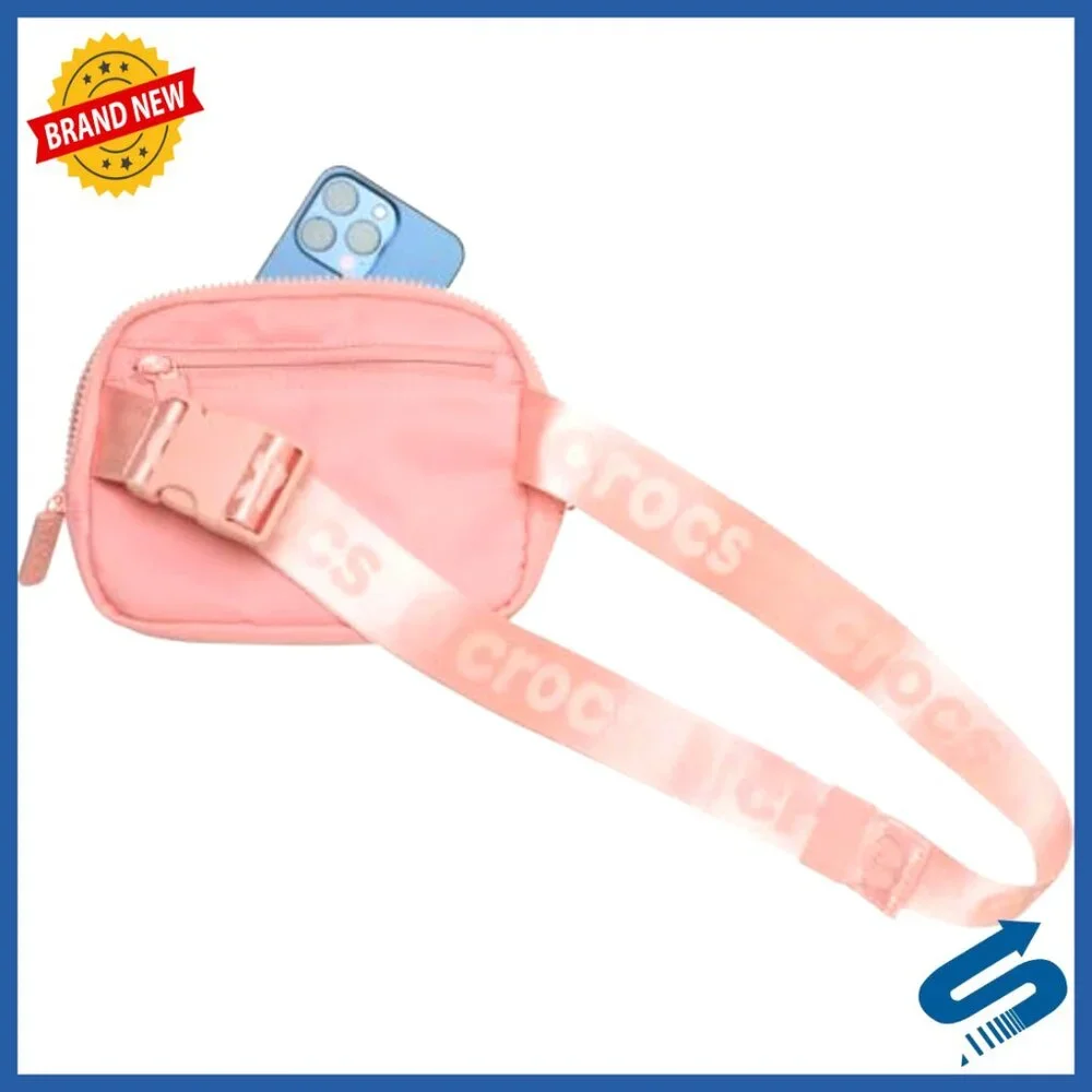 Adjustable Waist Pack Fanny Bag with Jibbitz Charm Holes, Zippered Pockets